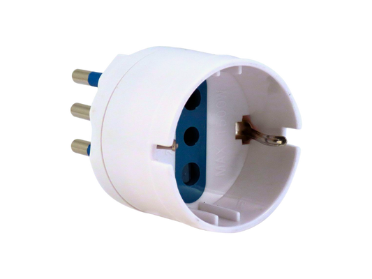 ADATTATORE 220V 2P+T10A SPINA/SCHUKO art.90903